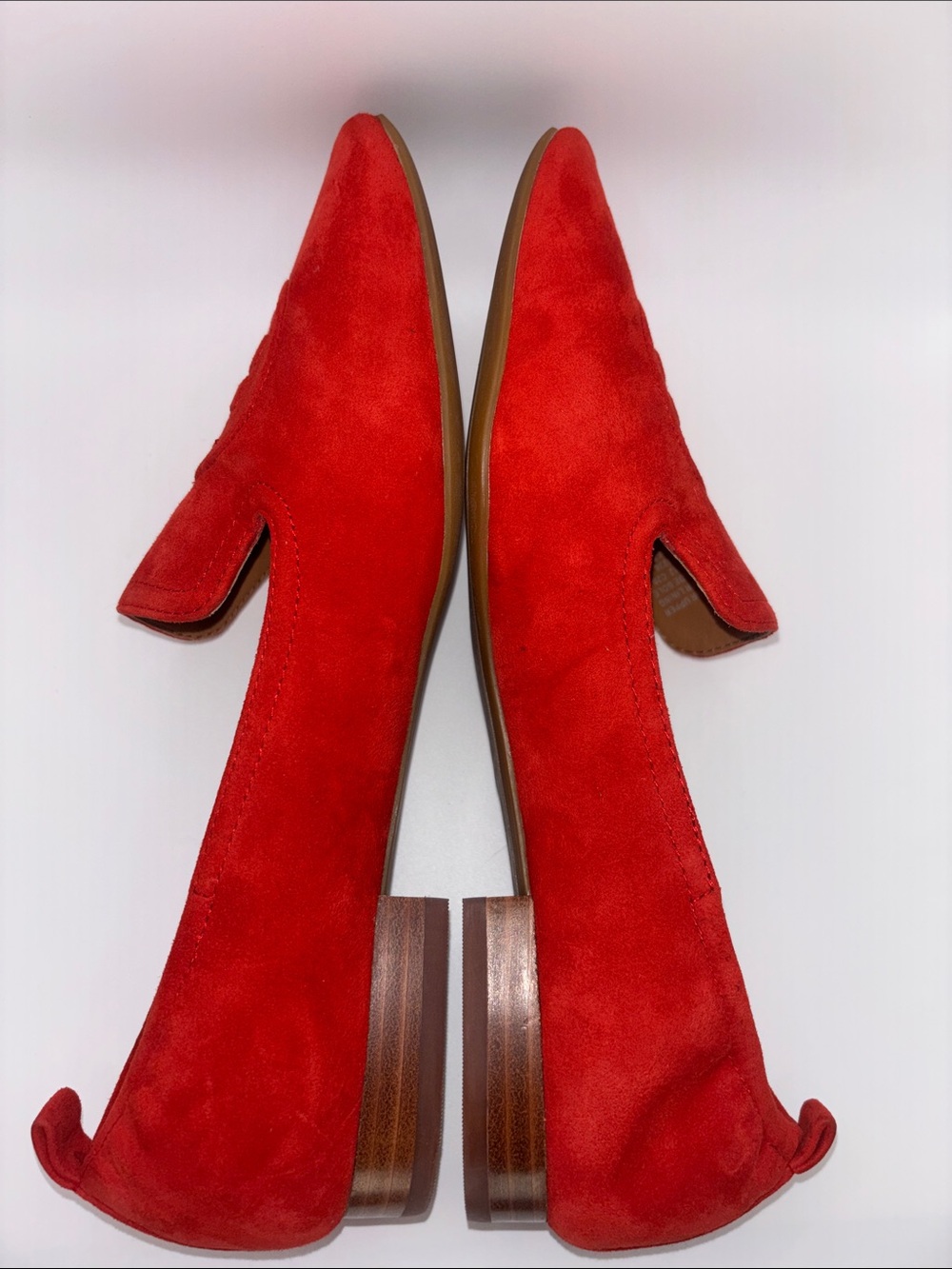 Tory Burch Red Suede Logo Loafers - Picture 13 of 14